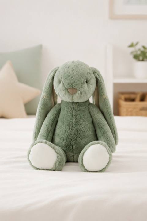 Pluszowy królik 40 cm, zielony, z długimi uszami, mały (543271)