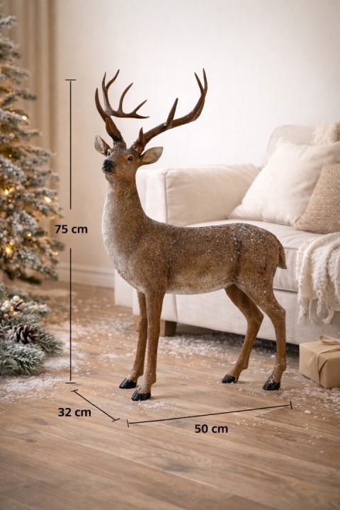 Large standing "forest" reindeer, polyresin (2447)
