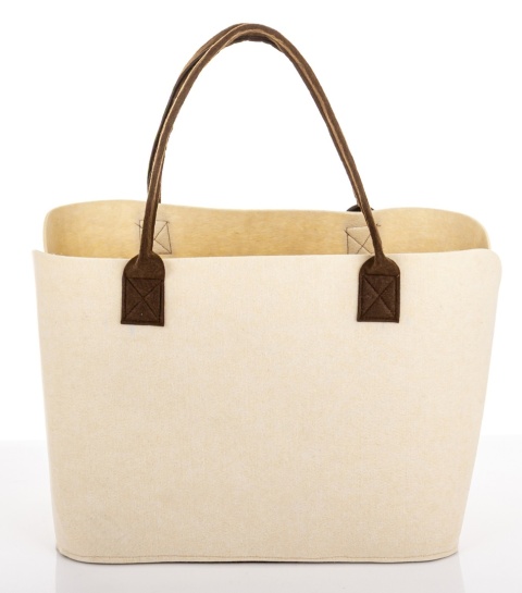 Natural ecru felt bag with reindeer (185636)