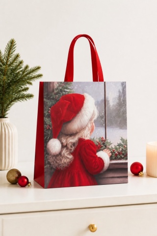 Premium flocked bag – "Girl in the Window" – medium (545028)