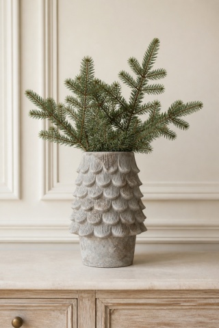 Wazon ceramiczny "naturalny" z motywem szyszki duży (KP0109)