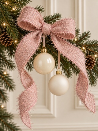 Fabric ribbon, rose design with shaped edge (201898)