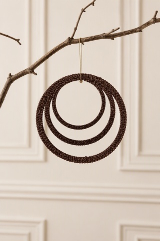 Glittery copper ring hanging decoration, 10.5 cm diameter (520742)