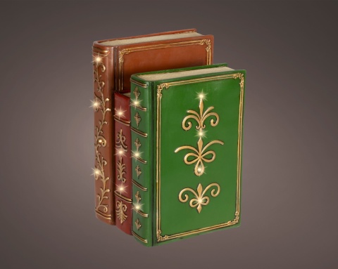 Set of three polyresin LED books with timer (480873)