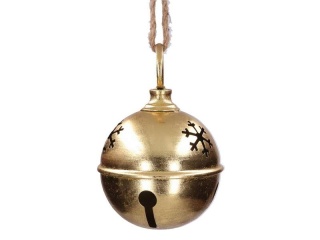 Bombka metalowa złota dzwonek fi 16cm (TG77949-2)