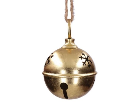 Bombka metalowa złota dzwonek fi 16cm (TG77949-2)