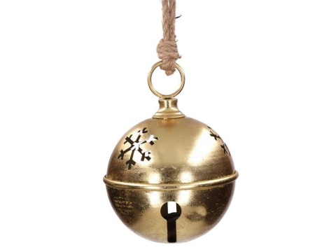 Bombka metalowa złota dzwonek fi 20cm (TG77951-2)