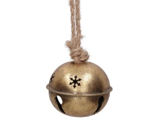 Bombka metalowa złota dzwonek fi 7,5cm (TG81816-2)