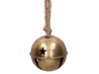 Bombka metalowa złota dzwonek fi 9,5cm (TG81814-2)