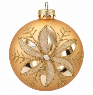 Bombka szklana 10cm opakowanie 4szt ZŁOTY ORNAMENT (TG83255-2)