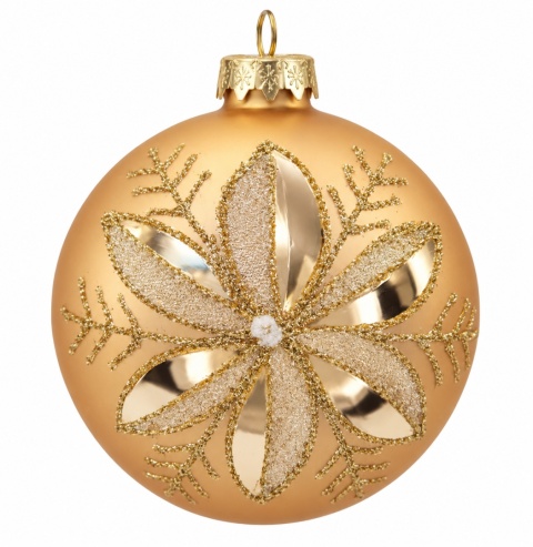 Bombka szklana 10cm opakowanie 4szt ZŁOTY ORNAMENT (TG83255-2)