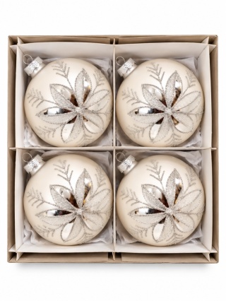 Bombka szklana 10cm LODOWY ORNAMENT (TG83225-1)