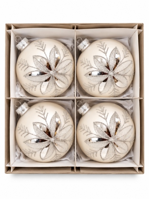 Bombka szklana 10cm LODOWY ORNAMENT (TG83225-1)