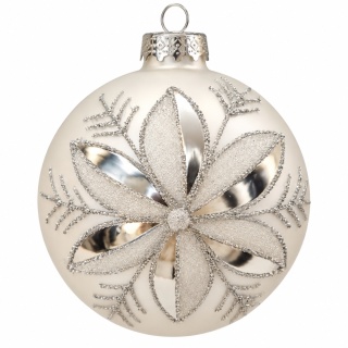 Bombka szklana 10cm LODOWY ORNAMENT (TG83225-1)