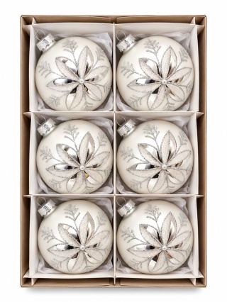 Bombka szklana 8cm LODOWY ORNAMENT (TG83254-1)