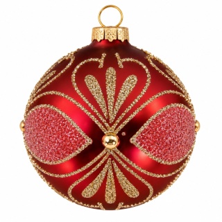 Bombki 120 dekorowane ornament op.4szt.: RUBINOWY KWIAT