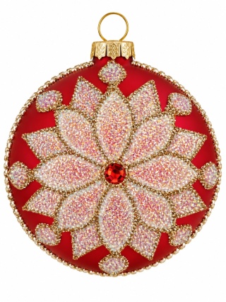 Bombki 80 dekorowane ornament op.6szt.: KRÓLEWSKA ROZETA