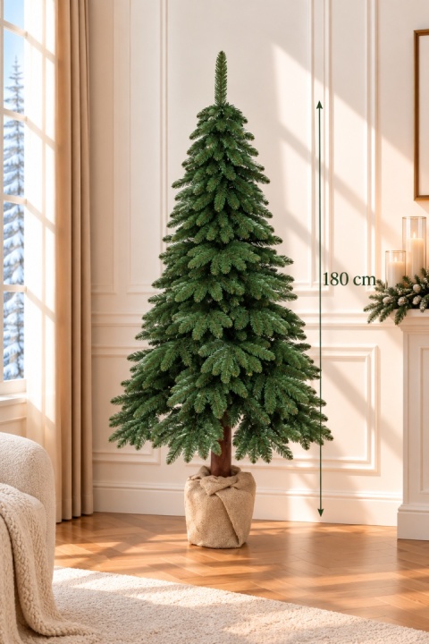 Choinka Tatra zielona PVC 180cm na pniu (DC1002) fi 85cm