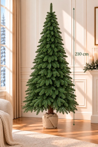 Choinka Tatra zielona PVC 210cm na pniu (DC1003) fi 102cm