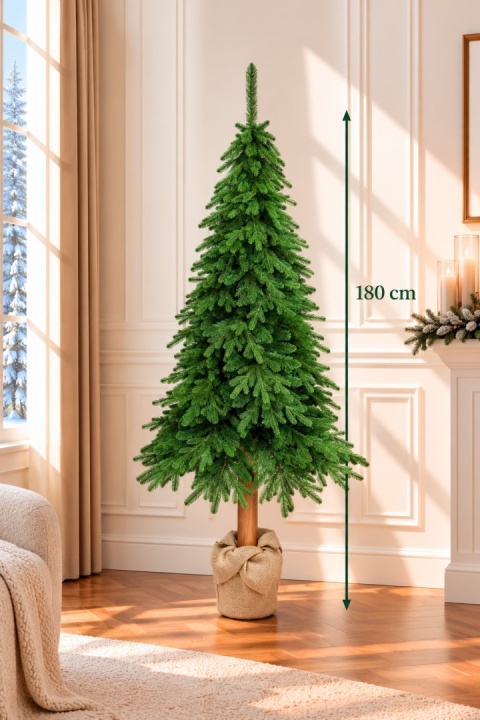 Uppsala PE Green Christmas Tree on a Trunk (DC1108), 180 cm, 82 cm diameter