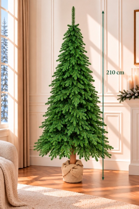 Uppsala PE Green Christmas Tree on a Trunk (DC1109), 210 cm, 96 cm diameter