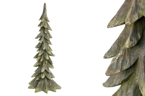 Choinka ceramiczna 63cm strzępiasta szałwia + złoto wysoka (OZB06294)