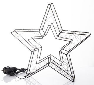 LED openwork star (warm light), freestanding/hanging, power adapter included (171271)