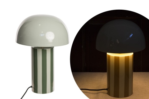 Lampa metalowa szałwia zielone pasy duża (ART21032)