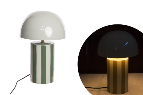 Lampa metalowa szałwia zielone pasy niska (ART21036)