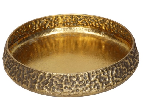 Patera młotkowana złota płaska duża (TG81838)