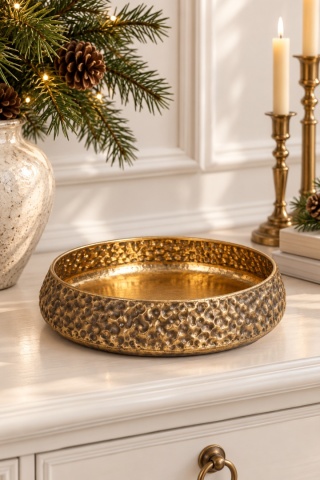 Patera młotkowana złota płaska mała (TG81839)