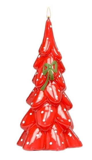 Świeca CHOINKA duża 210/110 CHRISTMAS GIFT mat czerwony/zielony