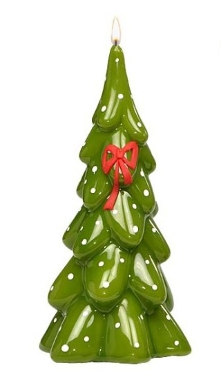 Large Christmas tree candle 210/110 CHRISTMAS GIFT – matte olive/red