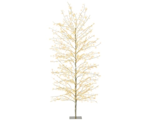 Drzewko 180cm metalowe złote 1755LED ciepłe +bursztyn (491610)