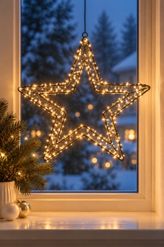 Gwiazda metalowa duża 56cm 1200LED ciepła (AMZ144120)