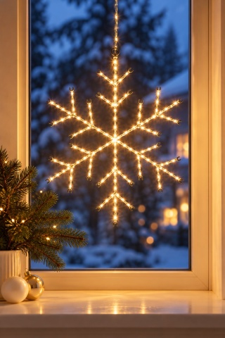 Kontur śnieżynka 380LED ciepła fi37cm 8f(AMZ202360) timer wew/zew