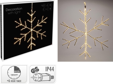 Kontur śnieżynka 470LED ciepła fi 47cm 8 funkcji (AMZ202370) timer wew/zew