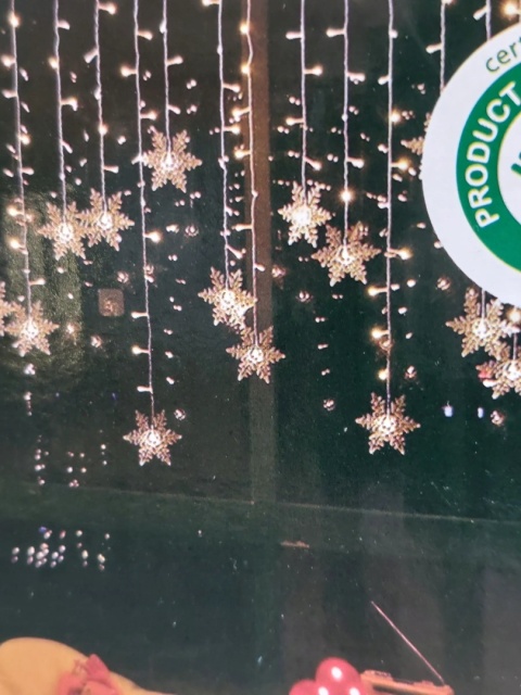 Kurtynka 96LED śnieżynki 16szt ciepłe 8funkcji 300 x 76cm (1/25/LED-WW26)