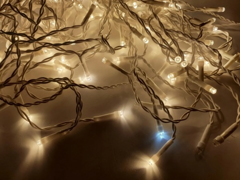 Lampki sople 200LED+gn b.zimny; ciepły flesh 7mb 102/21/FLE/CW+WW biały kabel 5m przyłącze