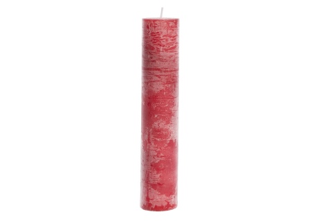 Świeca rustykalna czerwona 25cm (SW05154)