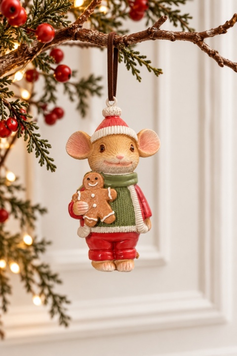 Zawieszka Pan myszka z piernikowym ludkiem poliresin (703714)
